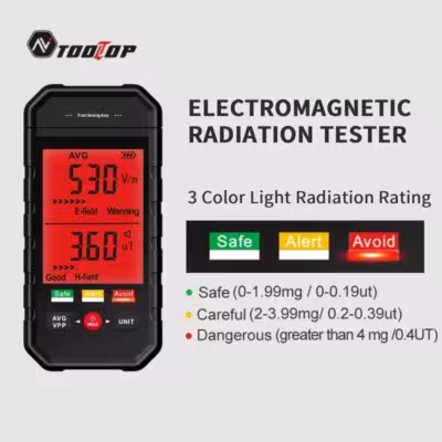 TOOLTOP 3 Inches Electromagnetic Radiation Tester EMF Meter Mobile Electromagnetic Radiation Detectors for Household Appliances 1