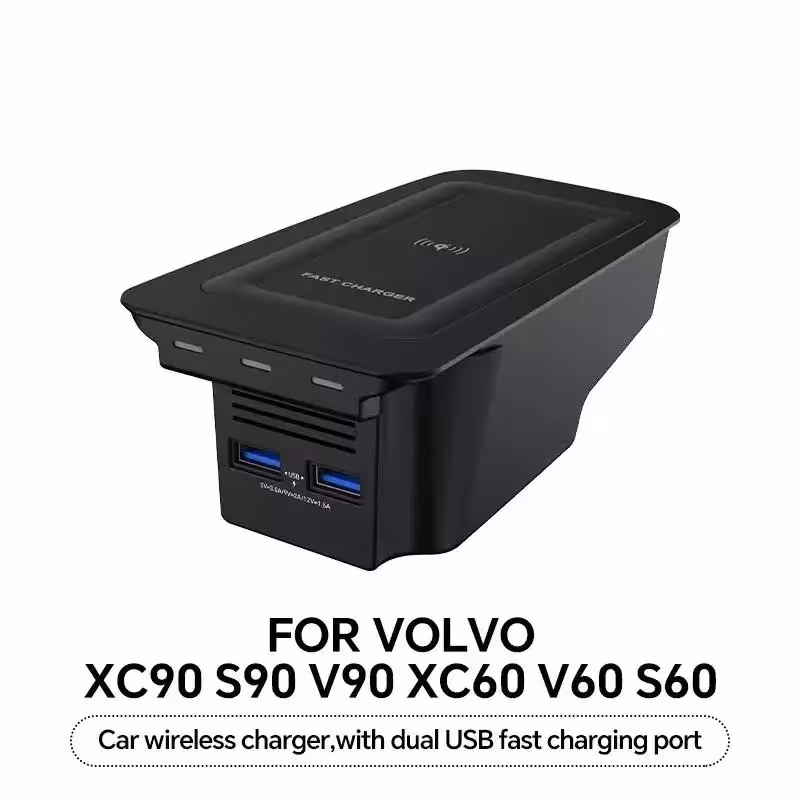 Chargeur de téléphone sans fil pour voiture avec support, compatible avec les modèles Volvo XC90, S90, V90, XC60, S60 et V60 de 2018 à 2026