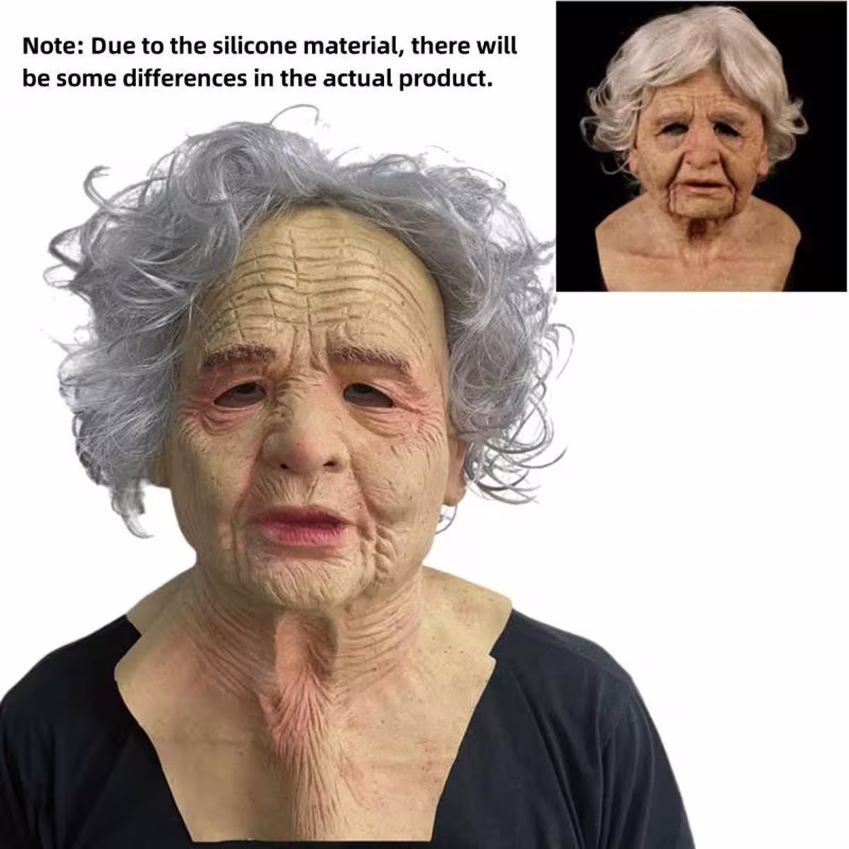 maschera realistica della nonna in lattice