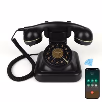Bluetooth Landline Phone Retro Phone with Speakerphone USB Rechargeable Power Compatible with Android & iOS System 1