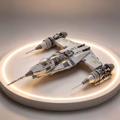 Gray MOC Spaceship  Model, Home Display Ornament, Holiday Gift for Collection 1