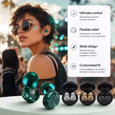 Olyga Adjustable Sound Insulation Music Earplugs Anti-noise Small Ear Canal Ear Plug for Concert Festivals, Drummers, DJS 1