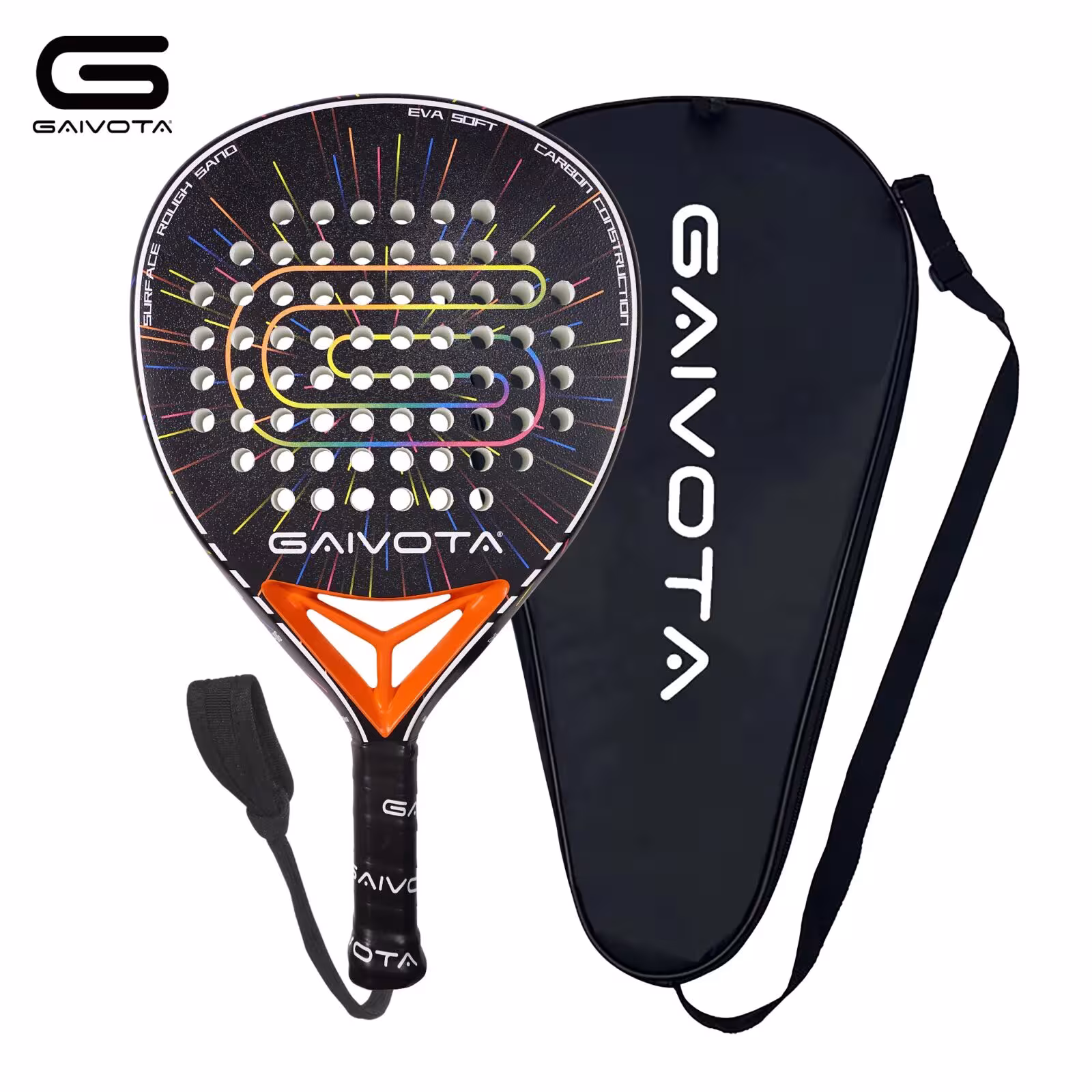 GAIVOTA KD100 Padel teniso raketė, anglies pluošto, oranžinė, pradedantiesiems ir pažengusiems