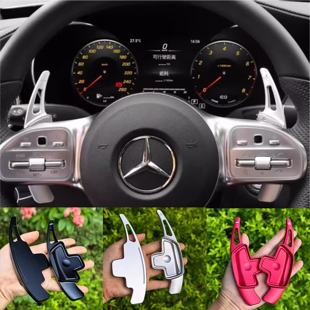 Vairo pavarų perjungimo mentelės Mercedes-Benz A, B, C, E klasei, GLA