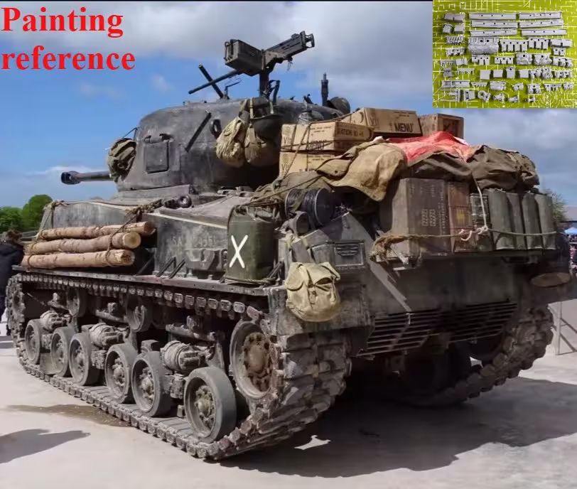 1/35 dervos modelis Sherman Rage M4 tankas su išoriniais priedais
