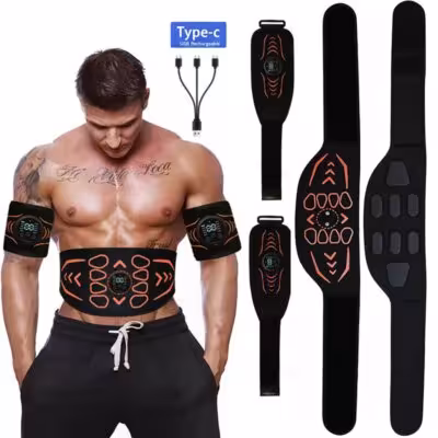 Smart Muscle Toner Abdominal Toning Belt Muscle Stimulator Ab Trainer Body Massager For Arm Leg Training USB Charge Fitness 1