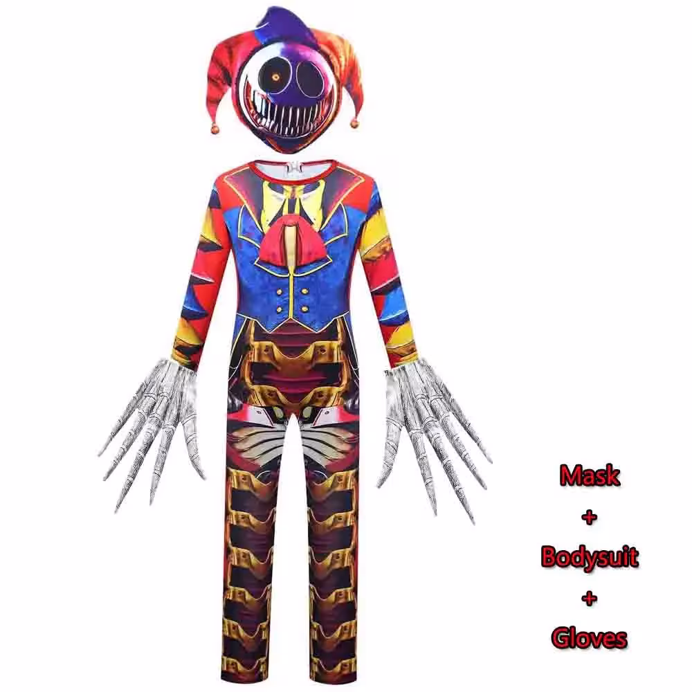 Costume de cosplay avec masque et gants pour enfants, costume de carnaval d'Halloween