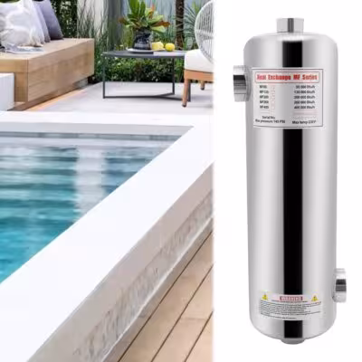 Pool Heat Exchanger Swimming Pool Heat Exchanger Pool Heating System Stainless Steel 60 kW 485*134mm 1