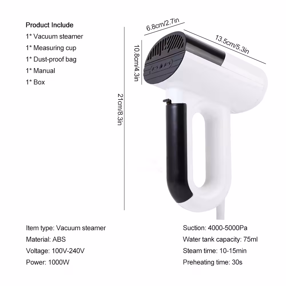 Handheld steamer for clothes
