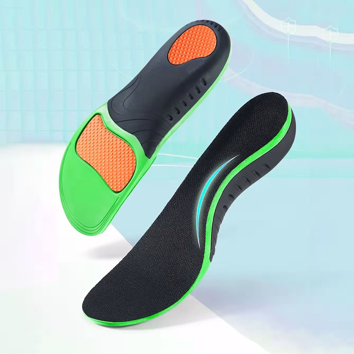 Semelles orthopédiques avec support de la voûte plantaire pour le pied, pour chaussures de sport