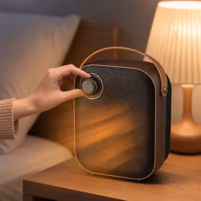 1500W Portable Ceramic Heater with Adjustable Thermostat, Low Consumption Ptc Electric Heater for Bathroom and Bedroom, 3 Heat Levels and Ip21 Protection 1