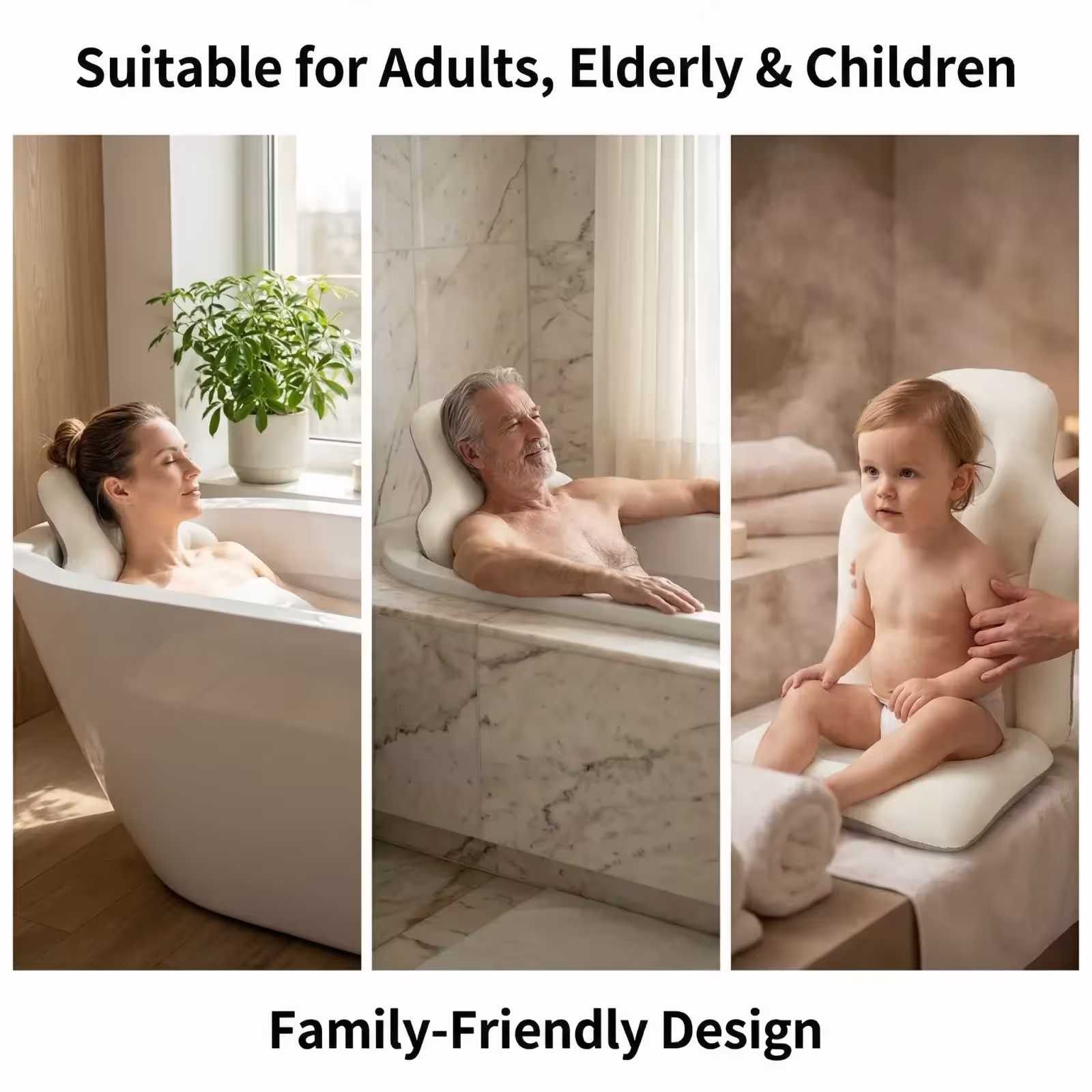 almohada de baño para adultos