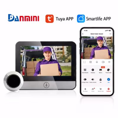 Tuya 3MP 2K WiFi Smart Door Peephole Camera 4.3 Inch IPS Display Two-Way Audio Human Detection Night Vision 1