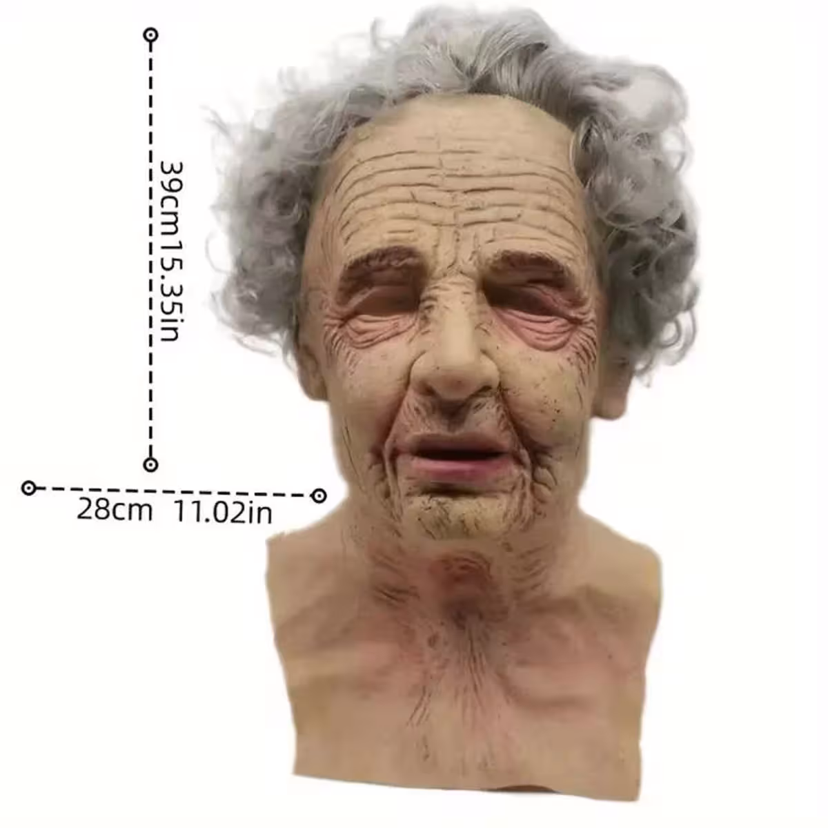 maschera realistica della nonna in lattice