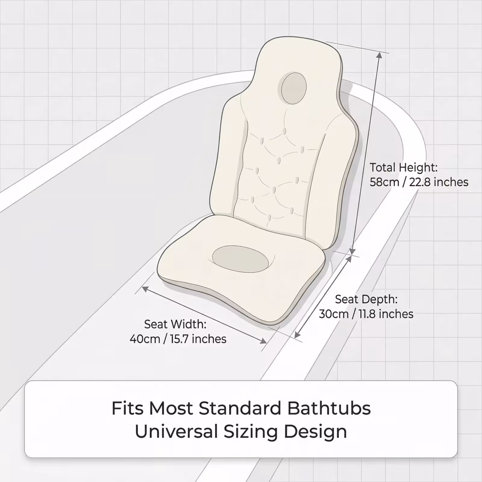 almohada de baño para adultos