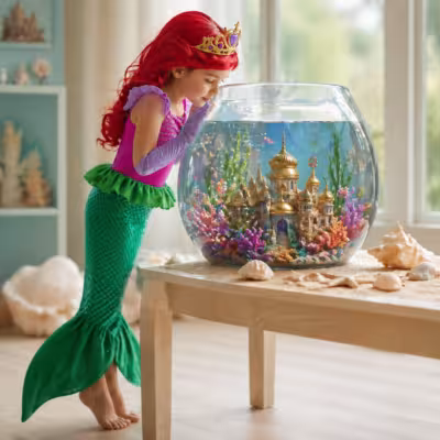 Ariel Little Mermaid Short Sleeve Tulle Dress for Girls Cosplay Princess Costume Carnival Birthday Party Outfit 2-8Y Vestido 1