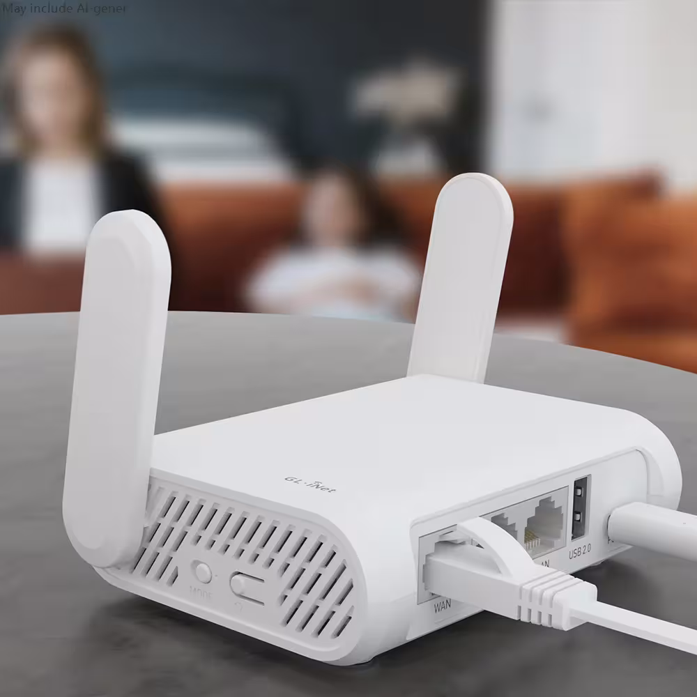 GL.iNet Opal GL-SFT1200 Gigabit dviejų dažnių kelioninis WiFi maršrutizatorius su VPN ir Tor palaikymu