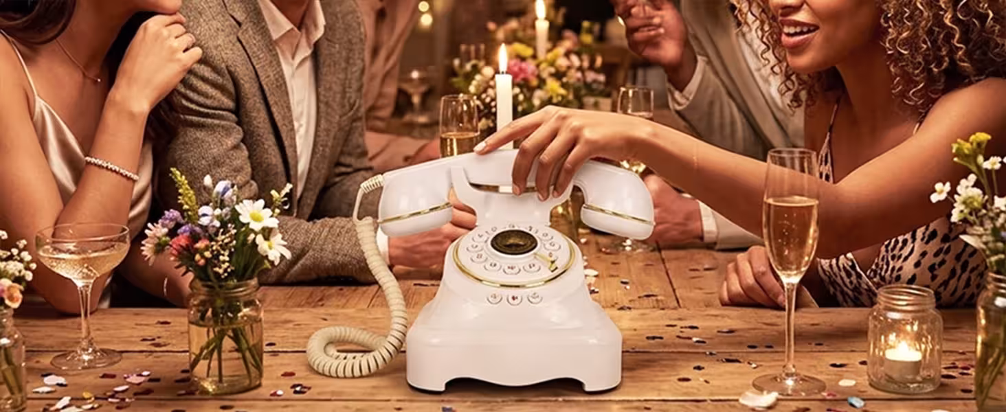 teléfono vintage para libro de visitas