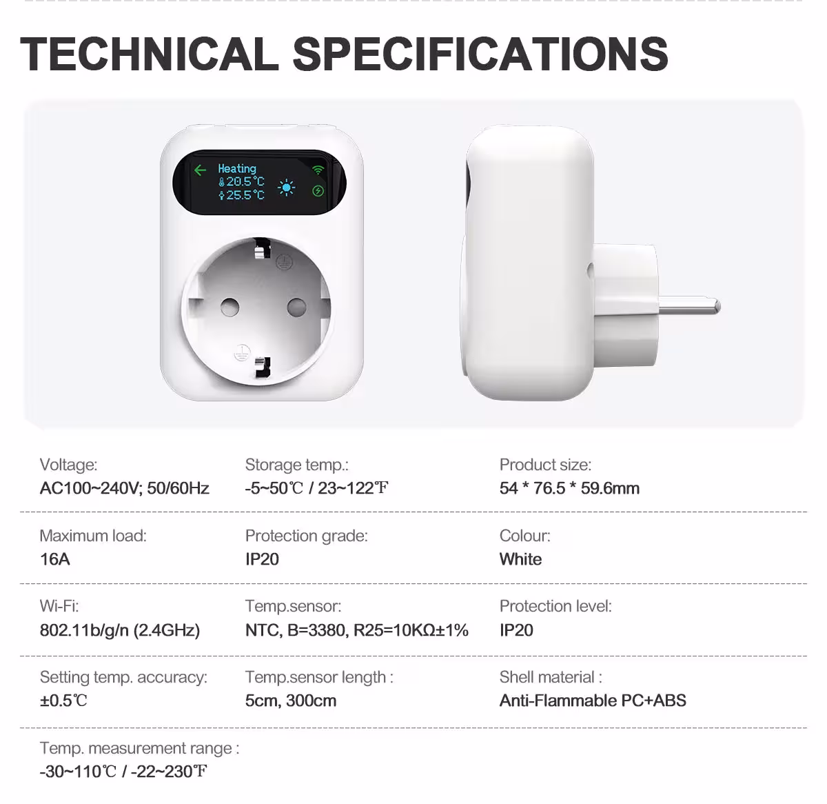 Prise WiFi avec thermostat