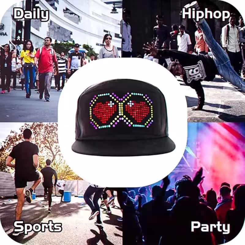 cappello LED programmabile