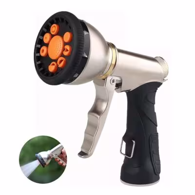 Multifunctional Car Wash & Garden Hose Nozzle Spray Gun,Heavy Duty Metal Body Rustproof Durable Watering Tool for Auto and Lawn 1