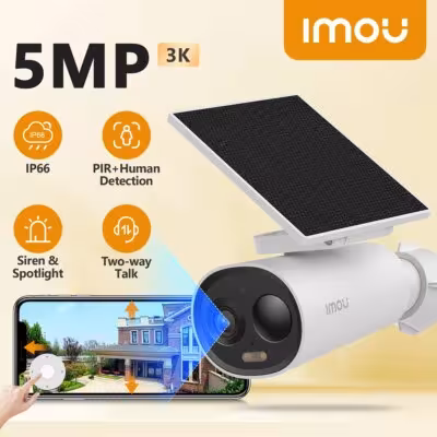 IMOU Cell 3C AIO 5MP Battery Camera with Solar Panel Rechargeable Camera Wi-Fi Outdoor Surveillance Cameras Human Detection IP65 1