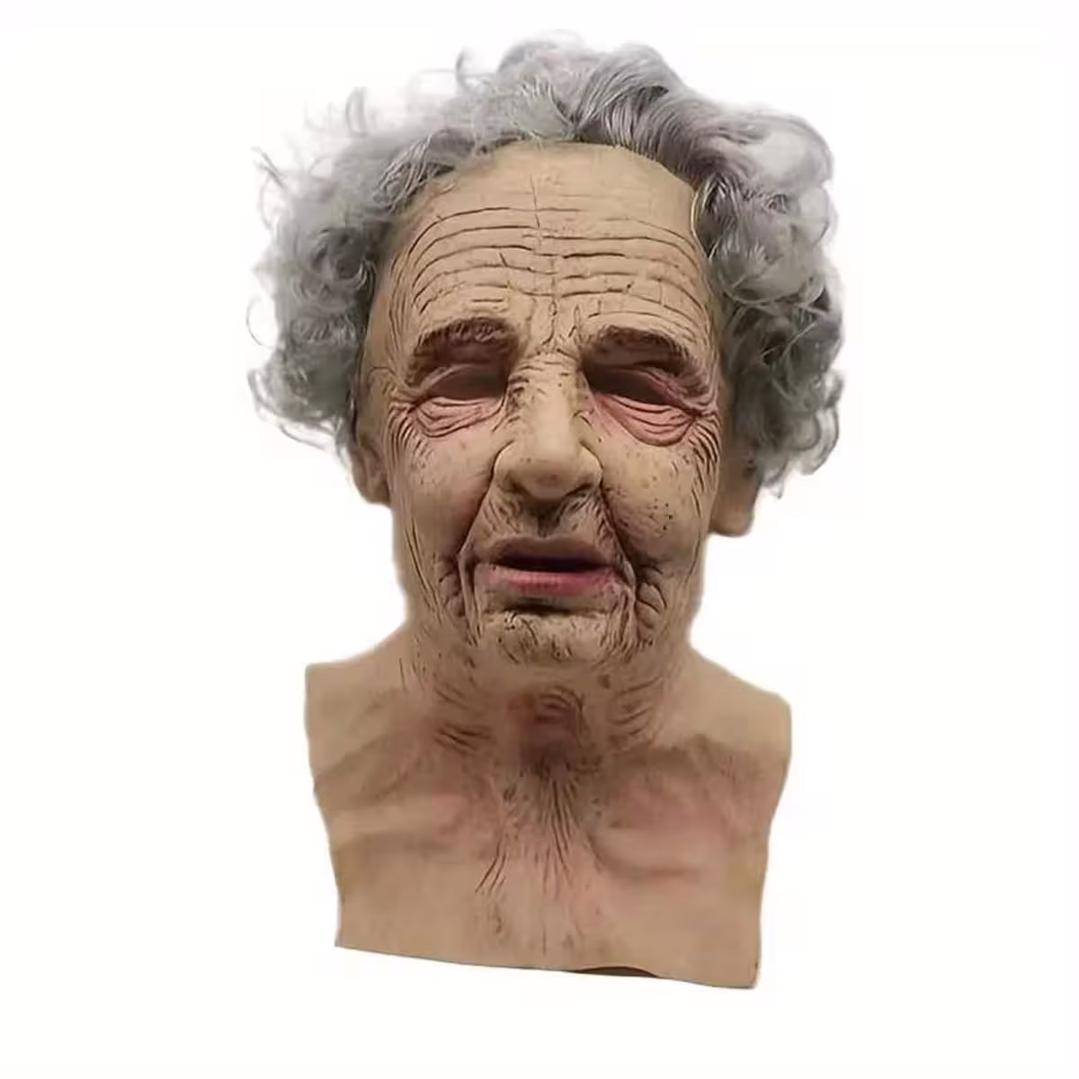 maschera realistica della nonna in lattice