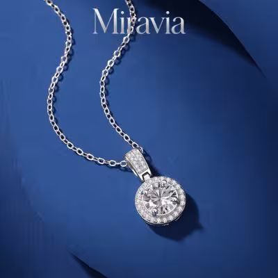 Sparkling VVS1 D Color Moissanite Necklace 925 Sterling Silver With Certificate For Women White Gold Plated Fine Wedding Jewelry 1