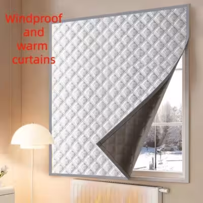 Grey Window Windproof, Warm, Sealed, Non Perforated, and Cold Proof Curtains Support Customization 1