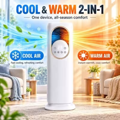 5‑in‑1 Tower Heating and Cooling Fan, Ptc Ceramic Fast Heating, Ultrasonic Nano Humidification, Uv Sterilization, 180 ° ‑Wide‑Angle‑Airflow for Home 1