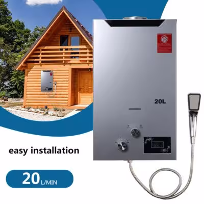 20L 40KW Hot Water Heater Instant Gas Water Heater Propane Gas Boiler Home Appliance Heater Outdoor Camping With Shower Head Kit 1