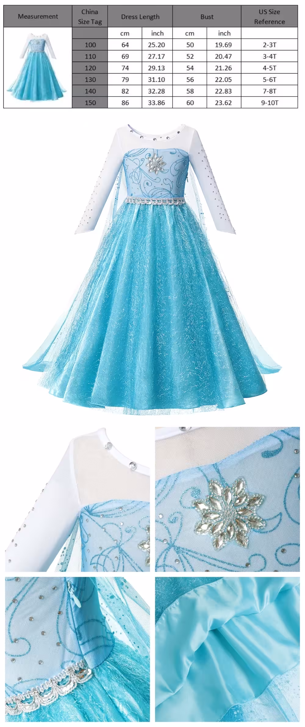 Robe LED Elsa pour filles