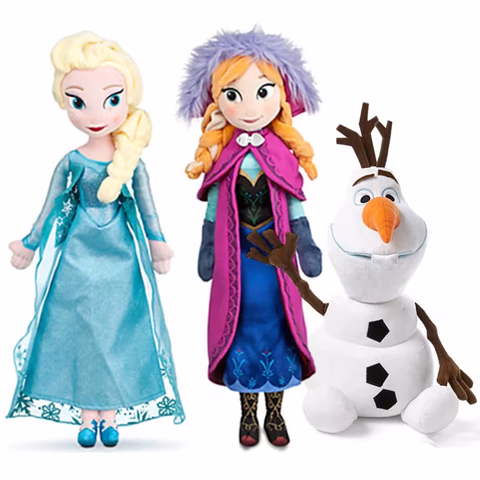 Minkštas pliušinis lėlės žaislas Frozen Elsa Anna 30-50cm vaikams