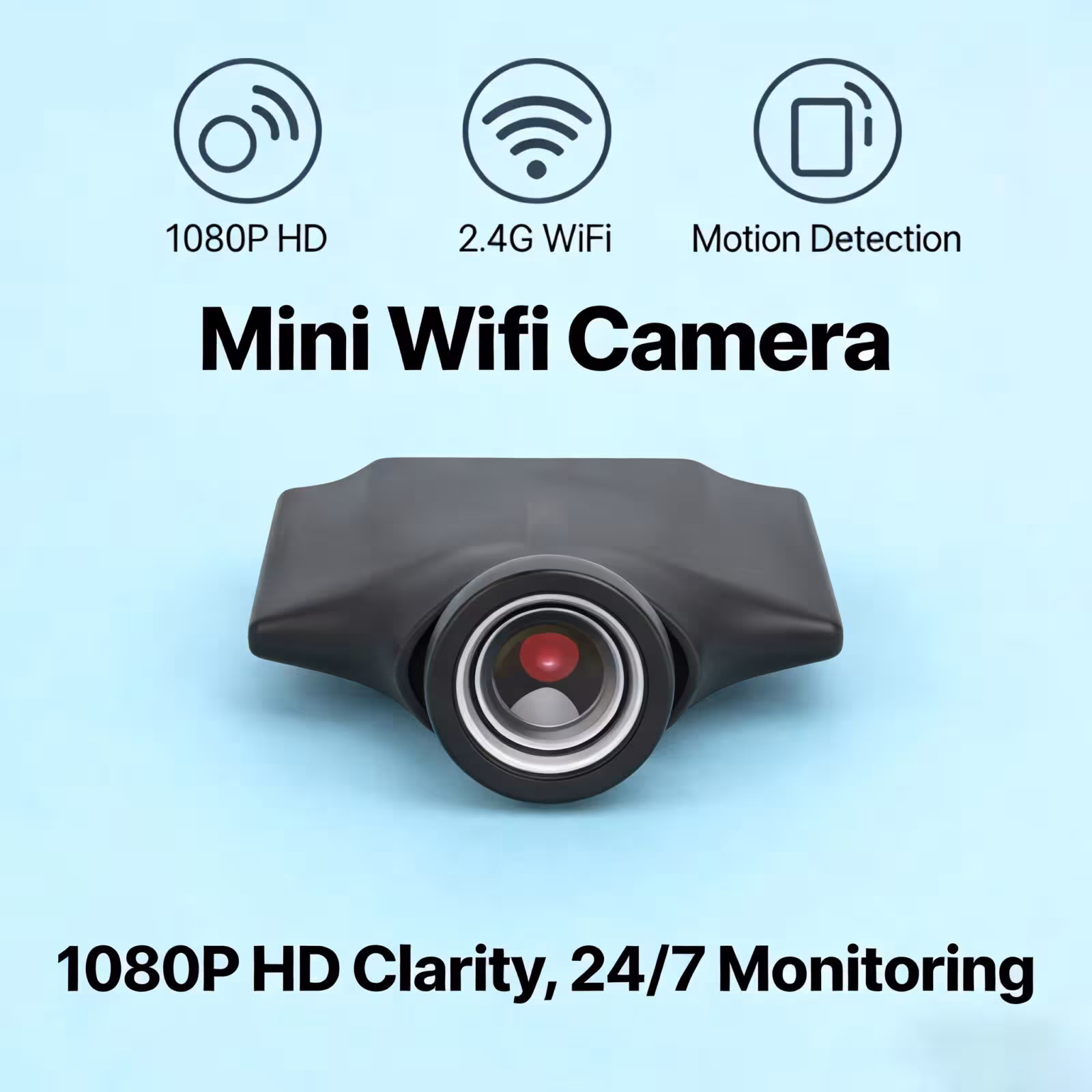HD 1080P mini WiFi stebėjimo kamera su judesio detektoriumi namų saugumui