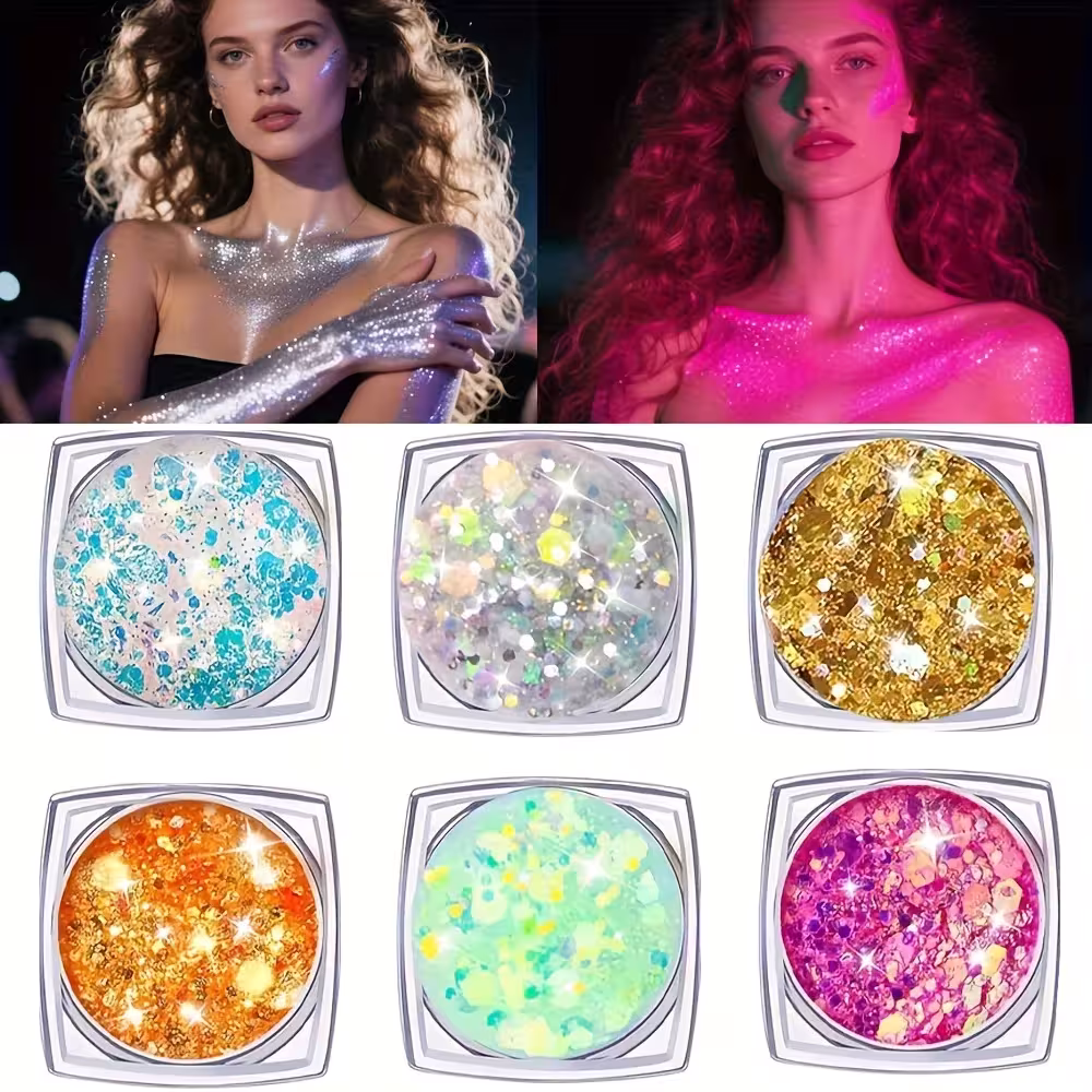 gel con brillantina que brilla en la oscuridad