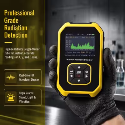 Geiger Counter Nuclear Radiation Detector GM Tube Dosimeter Beta Gamma X-Ray Tester 1100mAh Rechargeable LCD 1