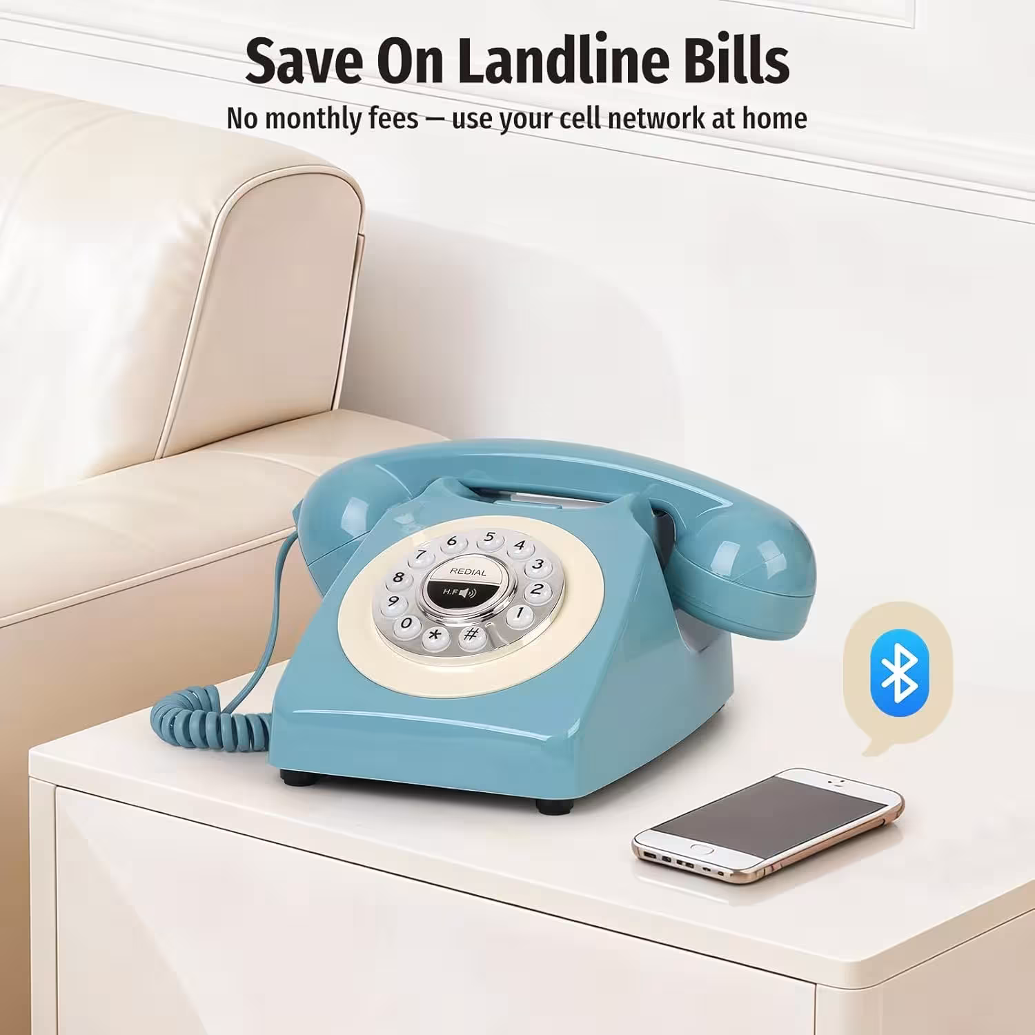 retro bluetooth telefonas