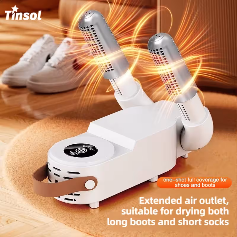Asciugatrice pieghevole per scarpe TINSOL con display touch, riscaldamento rapido, disinfezione e deodorizzazione