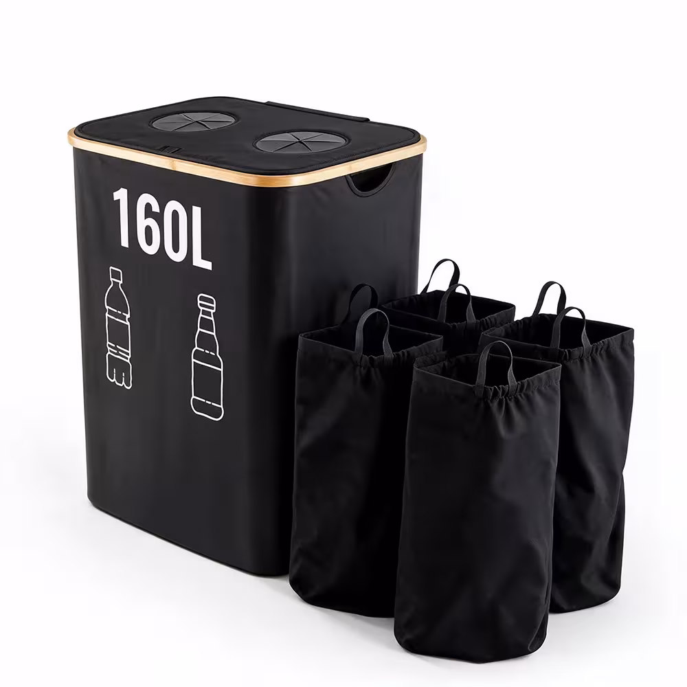 Sac de tri des bouteilles 160L/105L avec poignées et sacs intérieurs amovibles pour le stockage du verre