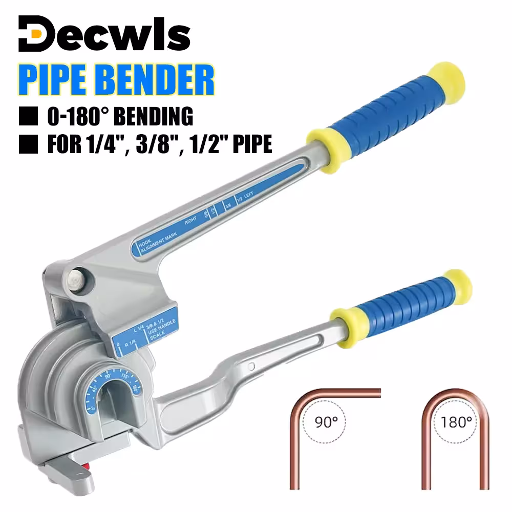 3-in-1 vamzdžių lenkimo įrankis 1/4”, 3/8”, 1/2” vario, aliuminio vamzdžiams, 0-180°