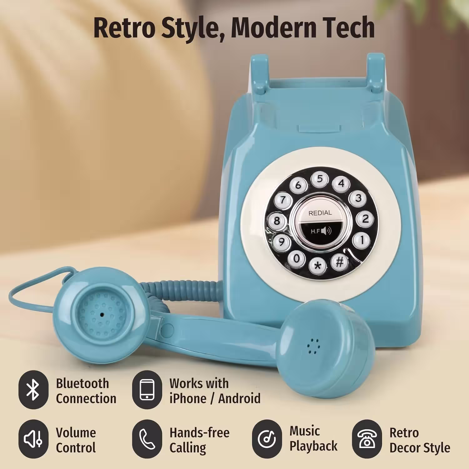 retro bluetooth telefonas