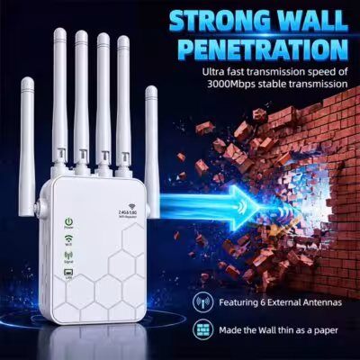 AX1800 WiFi 6 Extender Dual Band 1800Mbps Signal Booster Repeater 5GHz 2.4GHz High Speed Wireless Internet Amplifier Whole Home 1