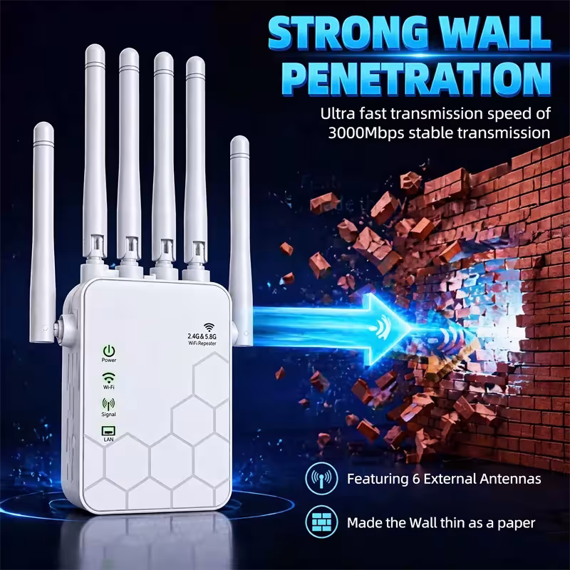 AX1800 WiFi 6 interneto stiprintuvas, dviejų juostų 1800Mbps signalo kartotuvas, 5GHz ir 2,4GHz