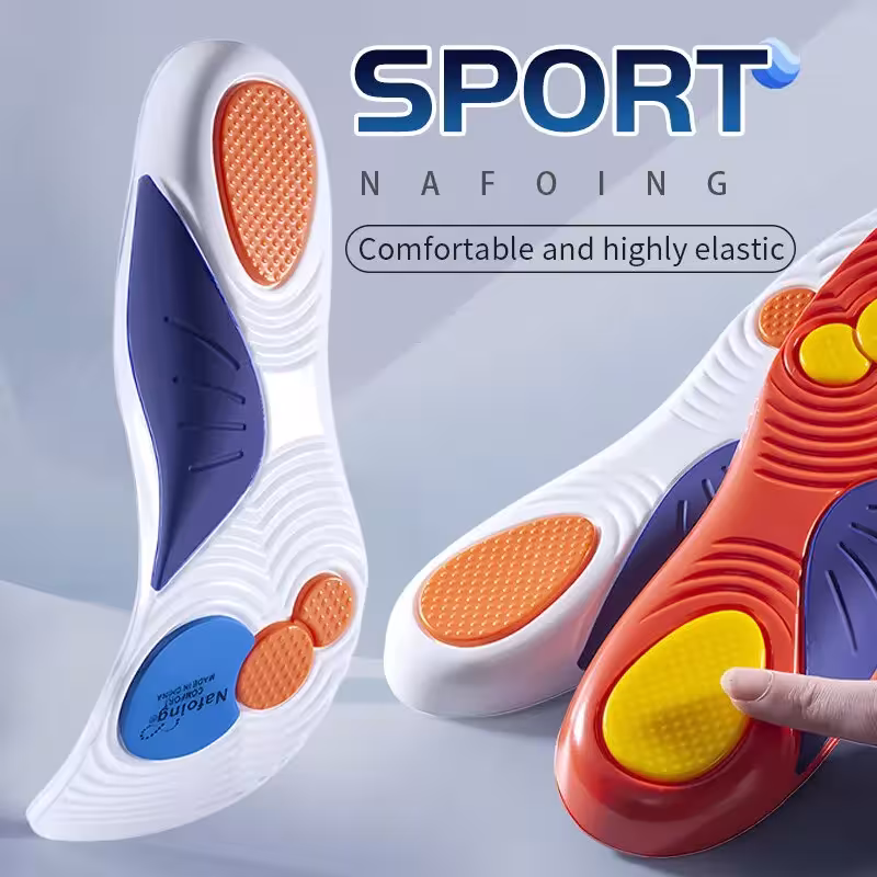 Sportiniai batų įdėklai su smūgių amortizacija, kvapų šalinimu ir oro cirkuliacija