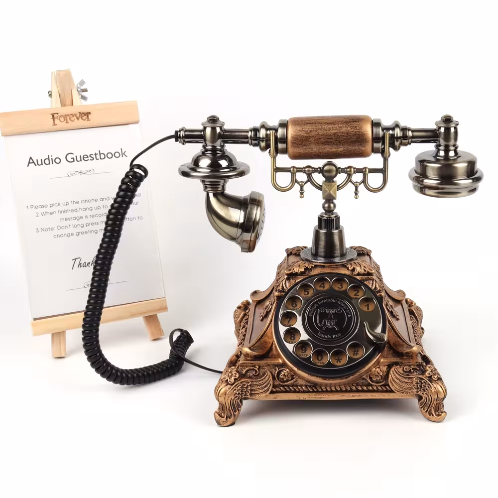 Téléphone de livre d'or vintage