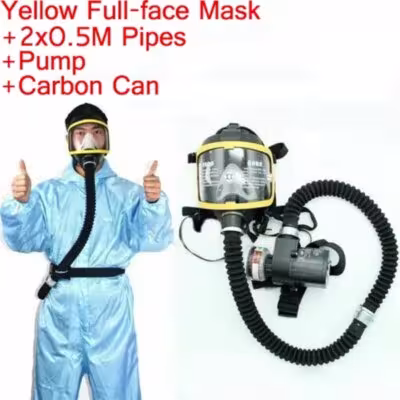 Electric Constant Air Flow Supplied Fed Full/Half Face Gas Mask Breathing System Protective Respirator Device Workplace Safety 1