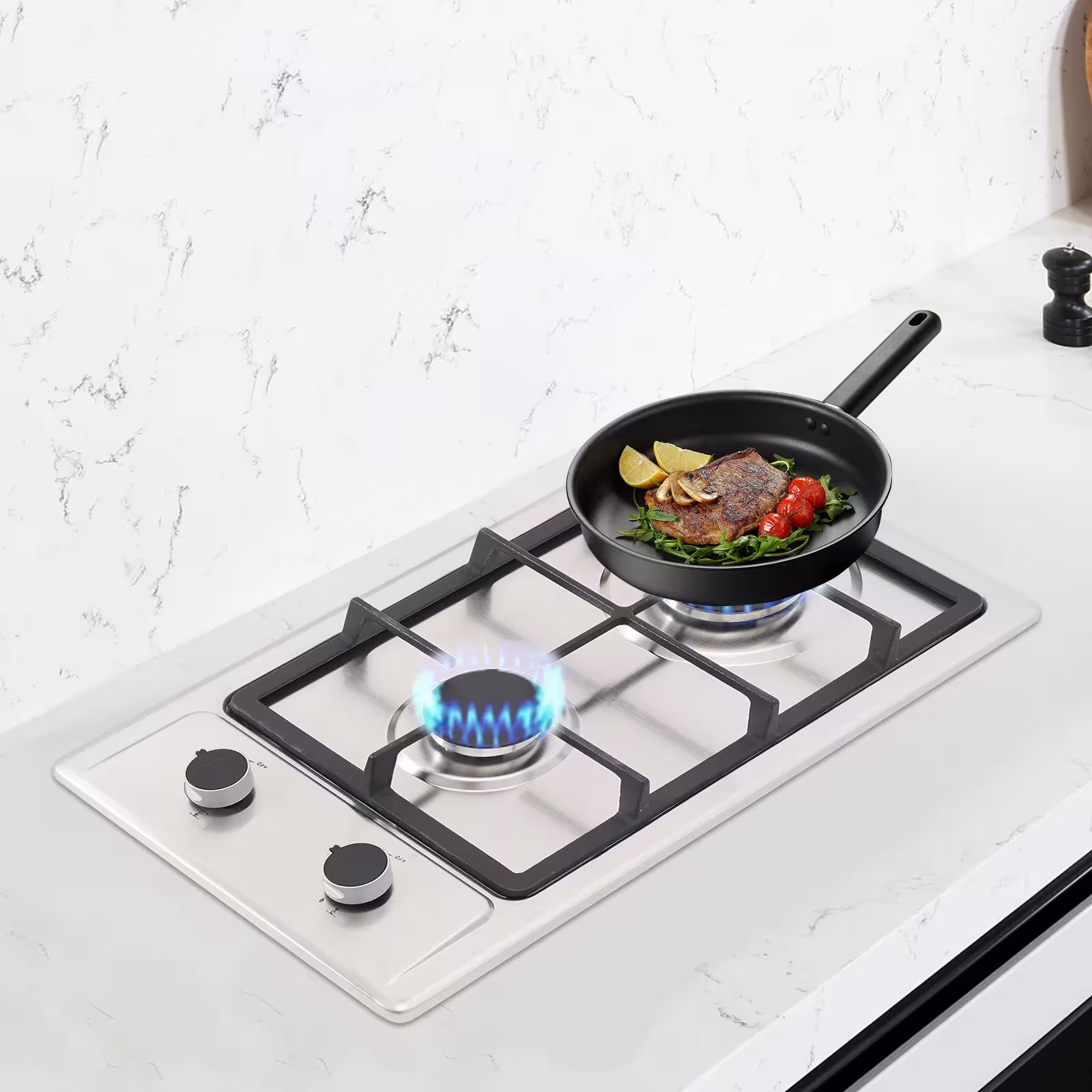 plaque de cuisson gaz à 2 brûleurs